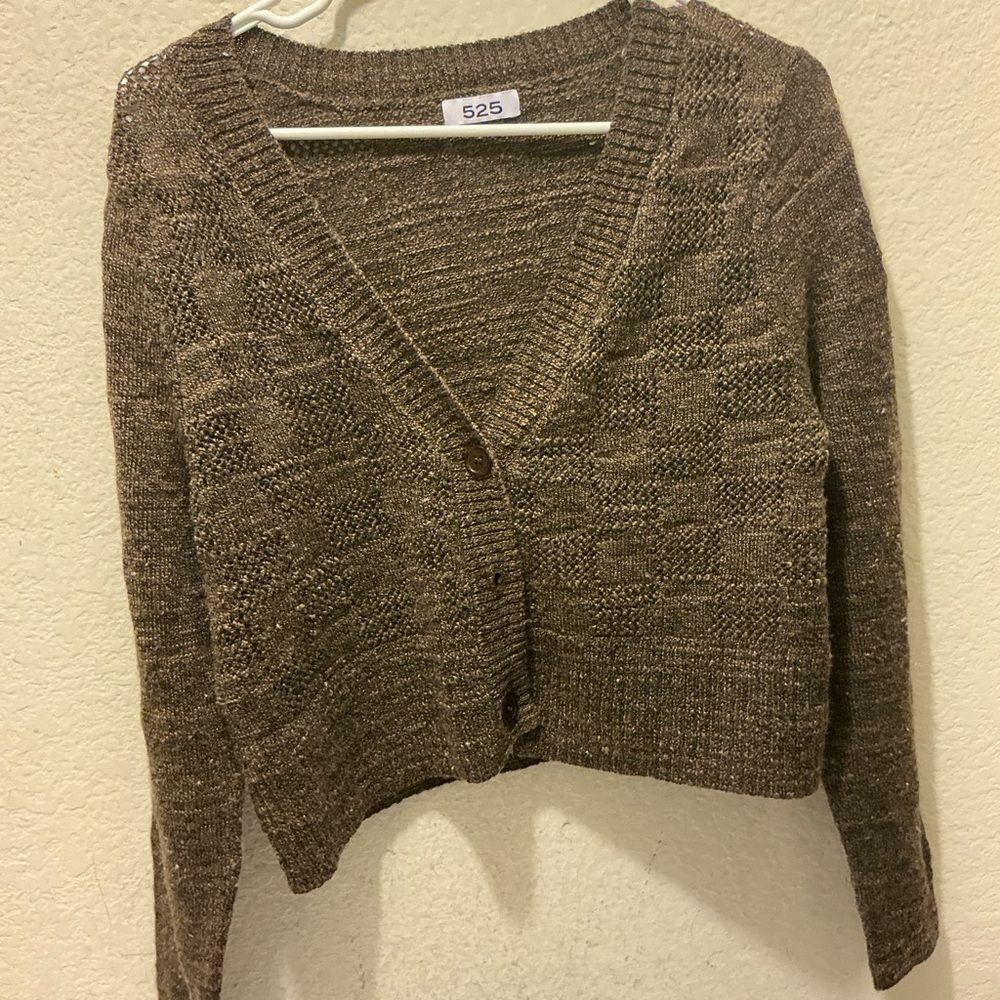 525 America Brown Knit Cardigan